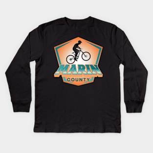 Marin County Mountain Biking Kids Long Sleeve T-Shirt